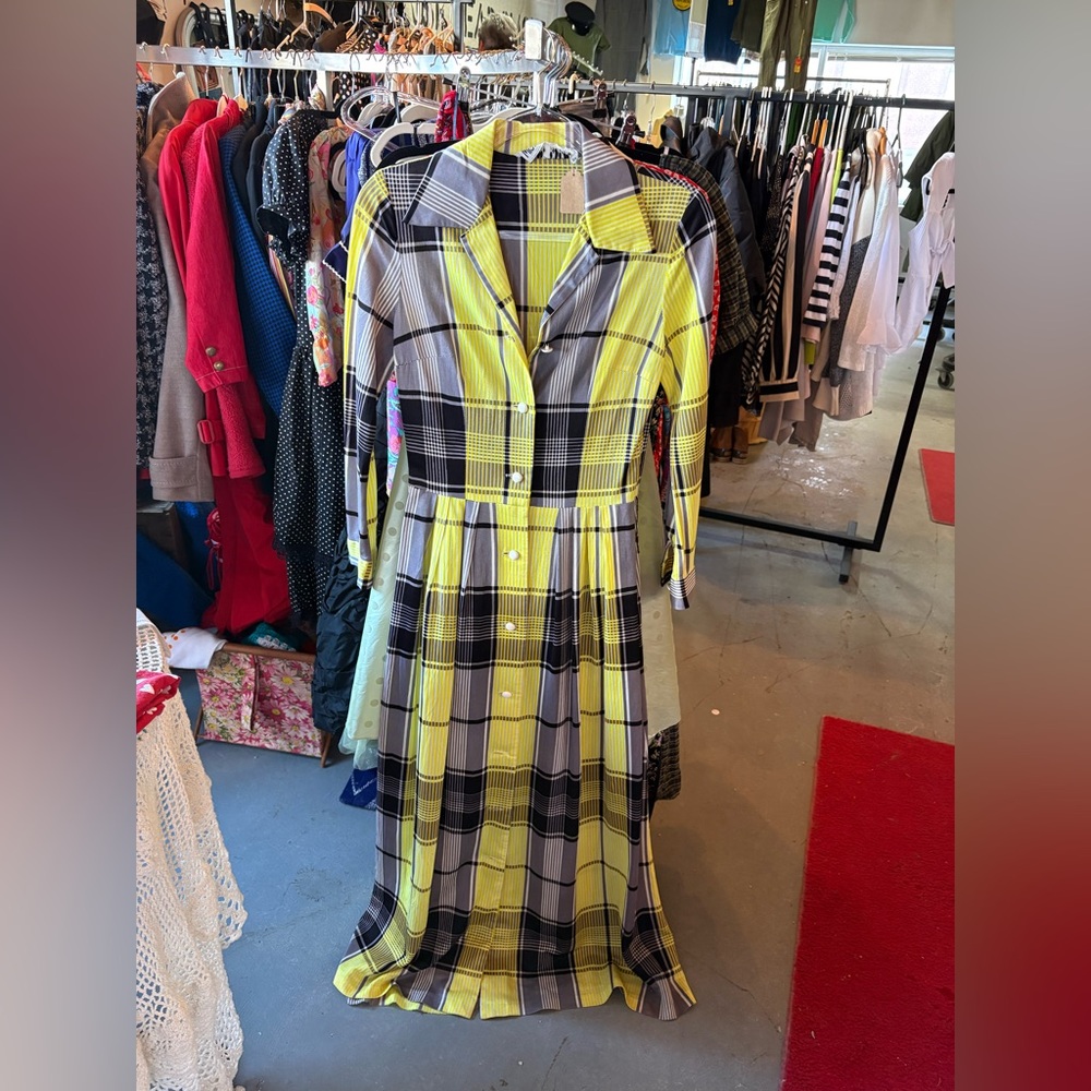 Vintage plaid maxi dress